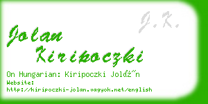 jolan kiripoczki business card